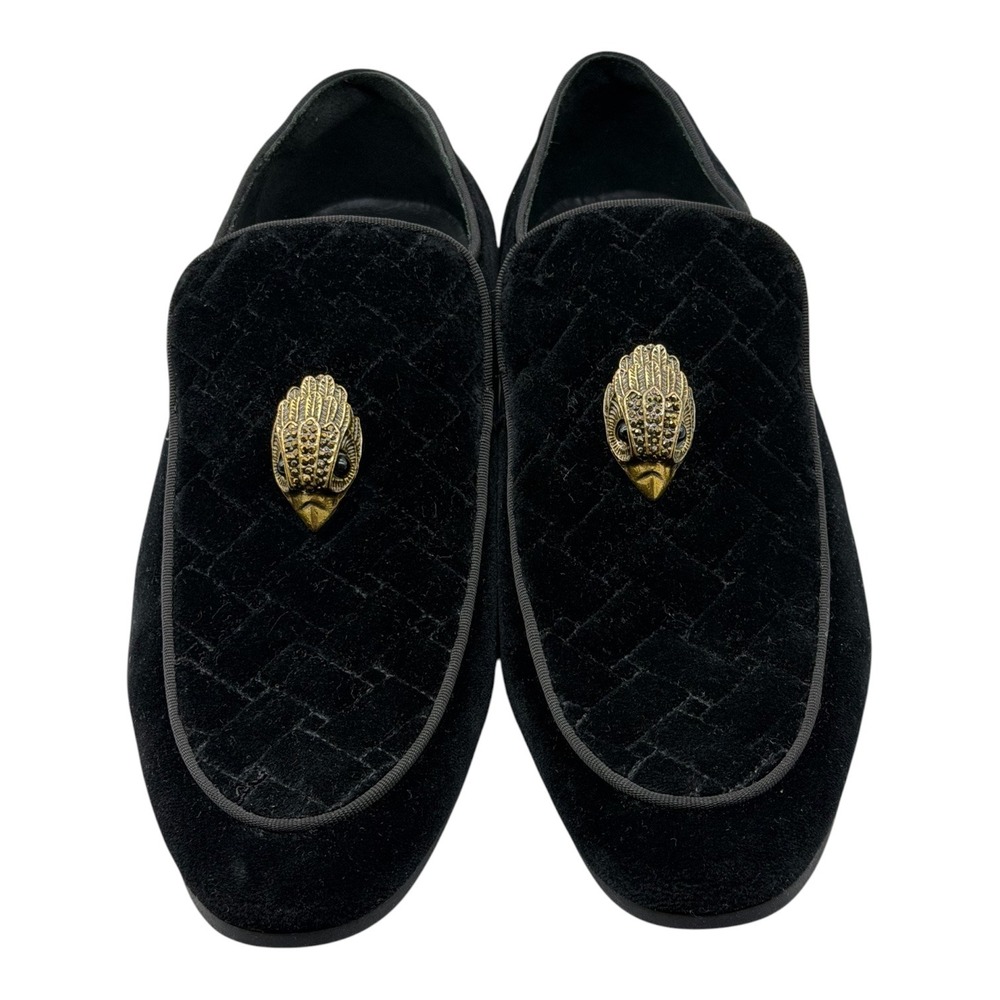 Kurt Geiger Venetian Velvet Gold Eagle Head Loafers Hand Made in Portugal 43,5